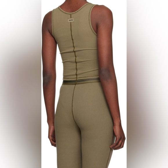 RARE skims army green cotton rib tank top - Picture 5 of 6